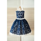Princessly.com-K1003300-Princess Navy Blue Lace Ivory Tulle Wedding Flower Girl Dress-01