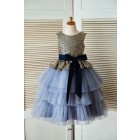 Princessly.com-K1003303-Gold Sequin Blue Cupcake Tulle Wedding Flower Girl Dress with Navy Blue Belt-01