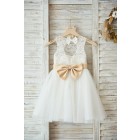 Princessly.com-K1003594-Ivory Lace Tulle Wedding Flower Girl Dress with Keyhole Back/Champagne Bow Belt-01