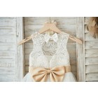 Princessly.com-K1003594-Ivory Lace Tulle Wedding Flower Girl Dress with Keyhole Back/Champagne Bow Belt-01