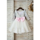 Princessly.com-K1003595-Long Sleeves Silver Sequin Ivory Lace Tulle Deep V Back Wedding Flower Girl Dress Holiday Party Dress-02