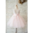 Princessly.com-K1003597-Ivory Lace Pink Tulle Wedding Flower Girl Dress with V Back-01