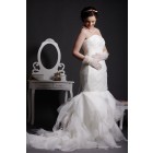 Mermaid Sweetheart Princess Waist Multi-tiered Vortex Rosettes Court Organza Bridal Dress