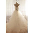 Princessly.com-K1000017-Strapless Sweetheart Tulle Ball Gown Wedding Dress with Beaded Waist-01