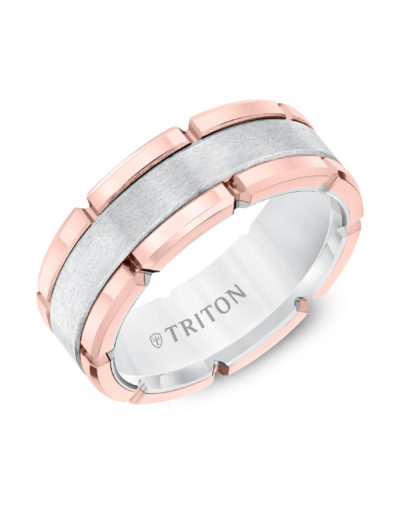 Rose Tungsten Carbide Flat Comfort Fit Band 