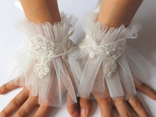 Ivory tulle cuffs